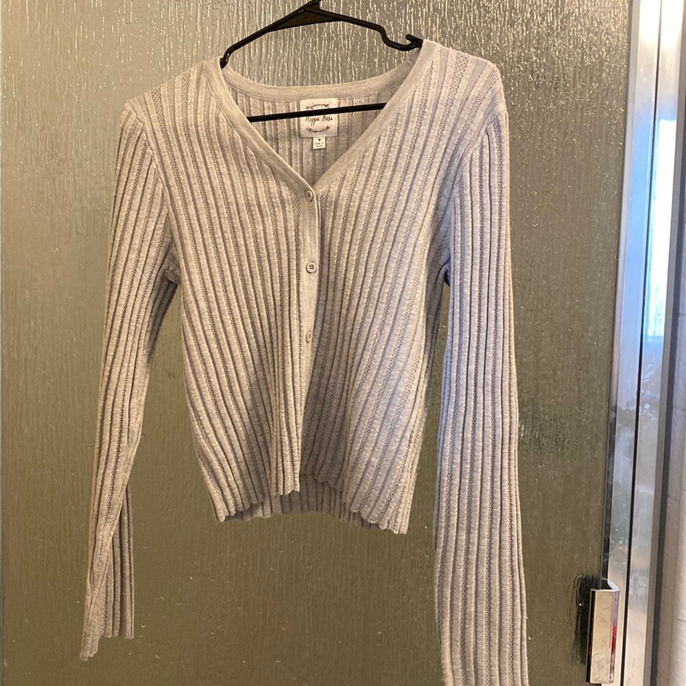Gray cardigan hippie rose size medium